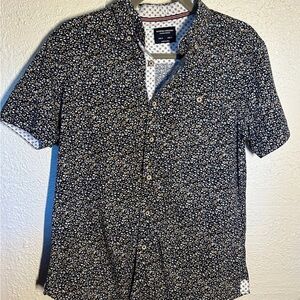 Men's Navy Floral Button Down Shirt